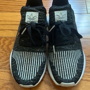 Adidas black and silver sneakers